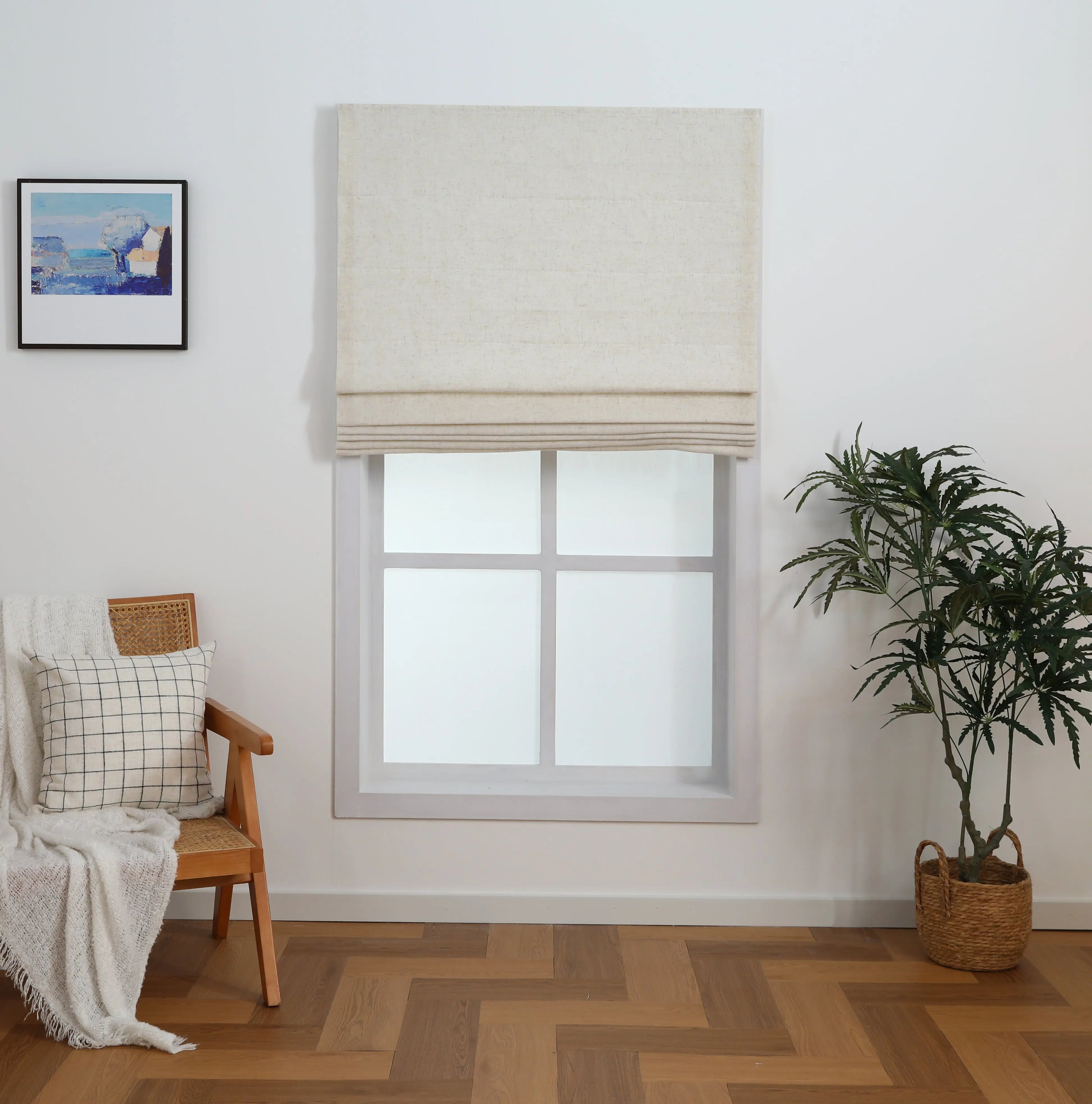 Linen Bliss Cordless Roman Blind North Hills Home