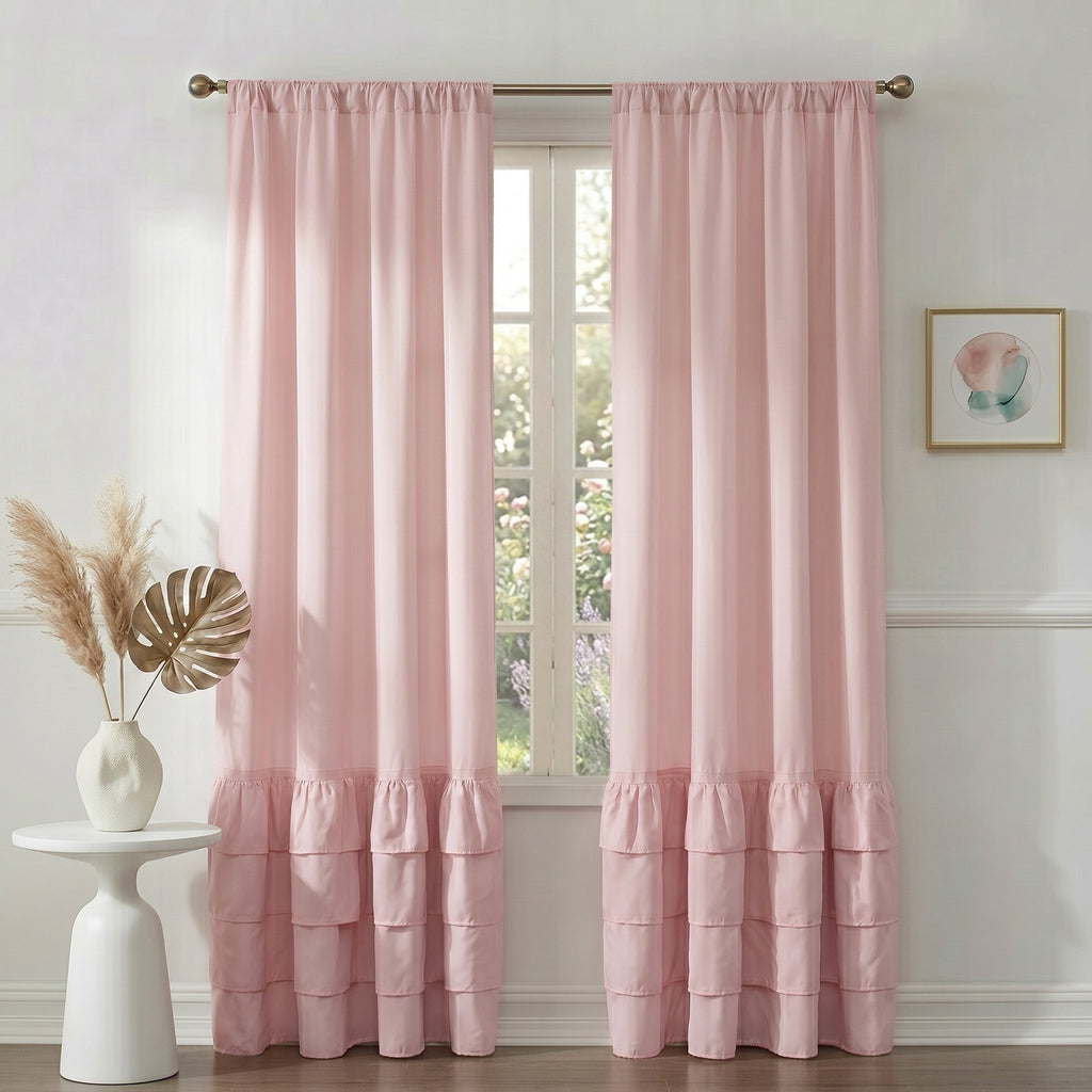 Drapes - Soft Microfiber Fabric Window Drapes 2 Panels (42" W X 84" H)