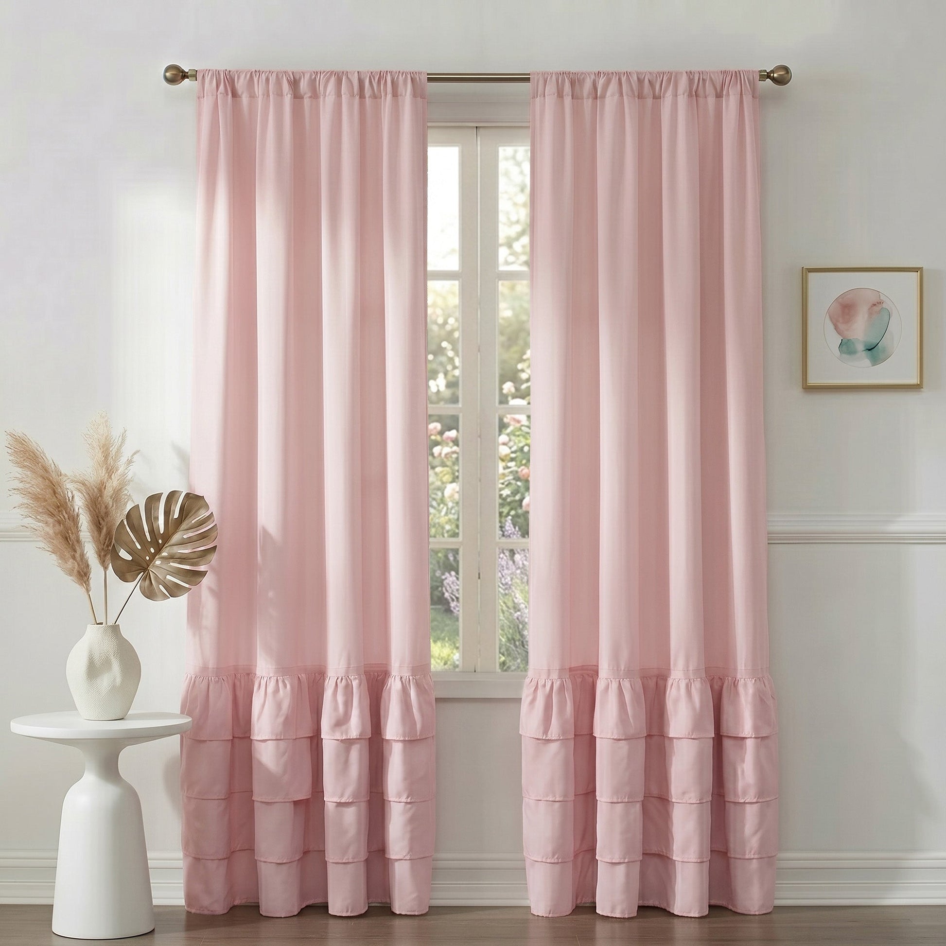 Drapes - Soft Microfiber Fabric Window Drapes 2 Panels (42" W X 84" H)