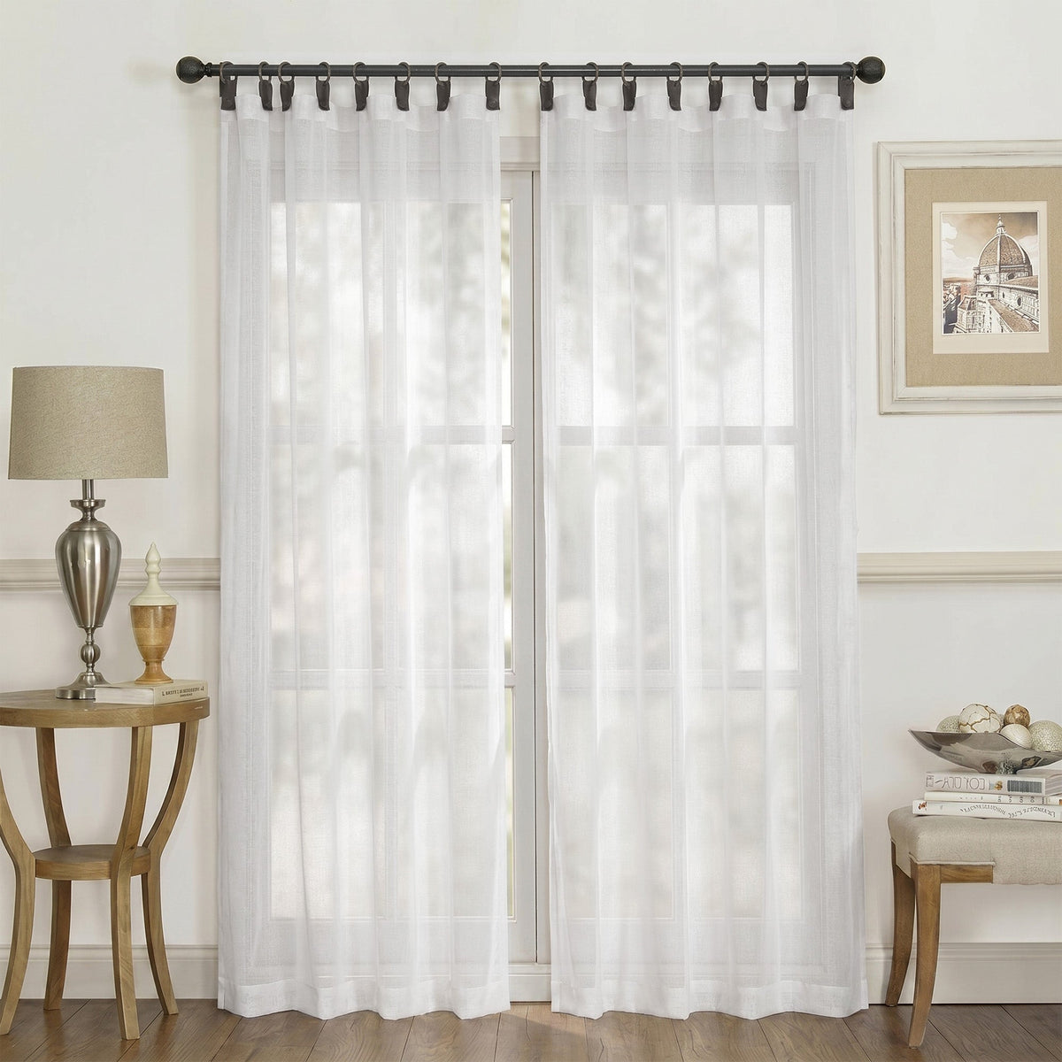 Drapes- Semi-Sheer Curtains (French Style) 2 Panels