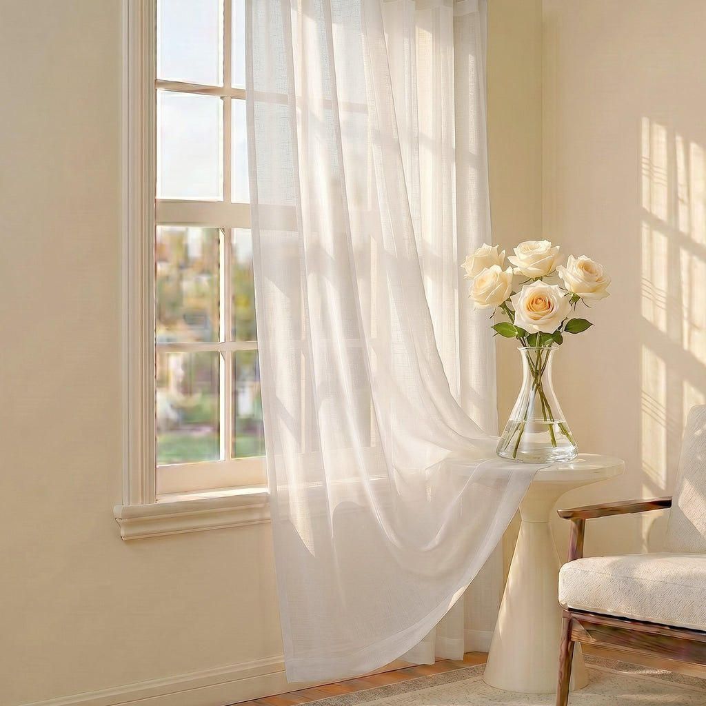 Drapes- Semi-Sheer Curtains (French Style) 2 Panels