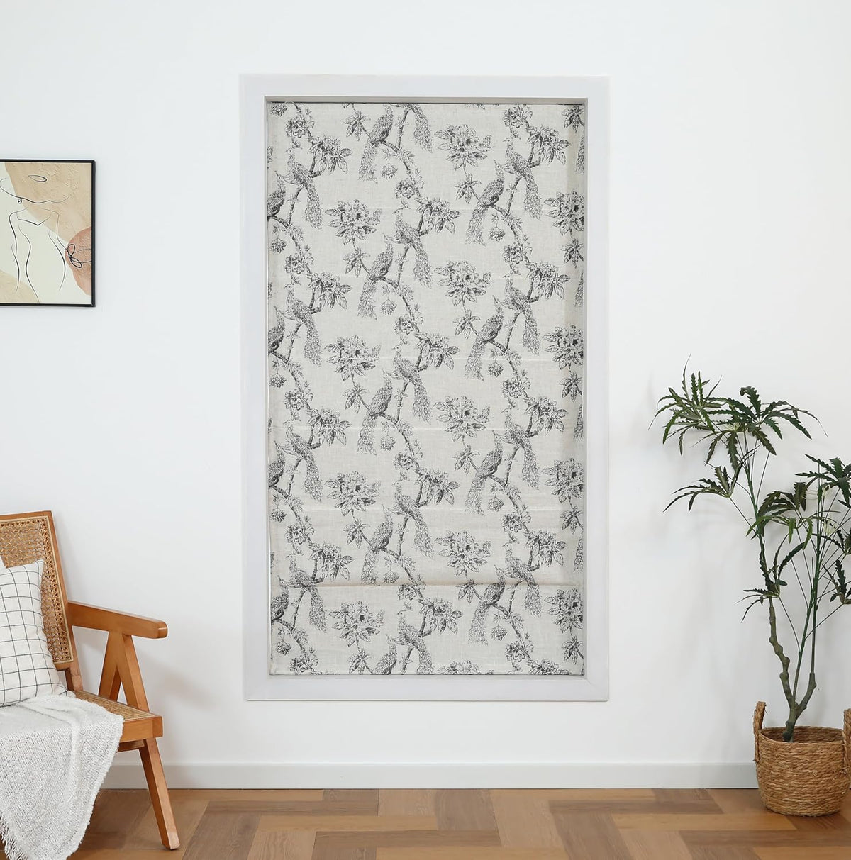 Peacock 100%Blackout Roman Shade Linen Blended