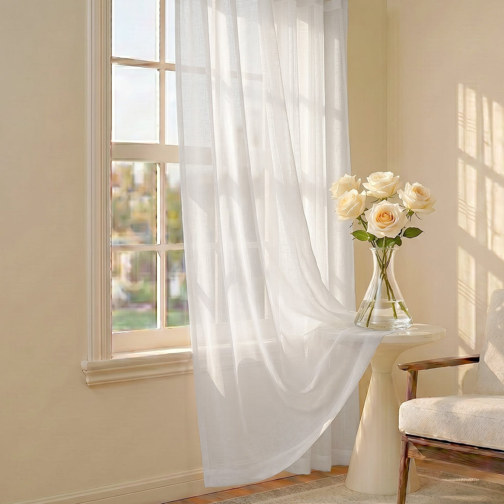 Drapes- Semi-Sheer Curtains (French Style) 2 Panels