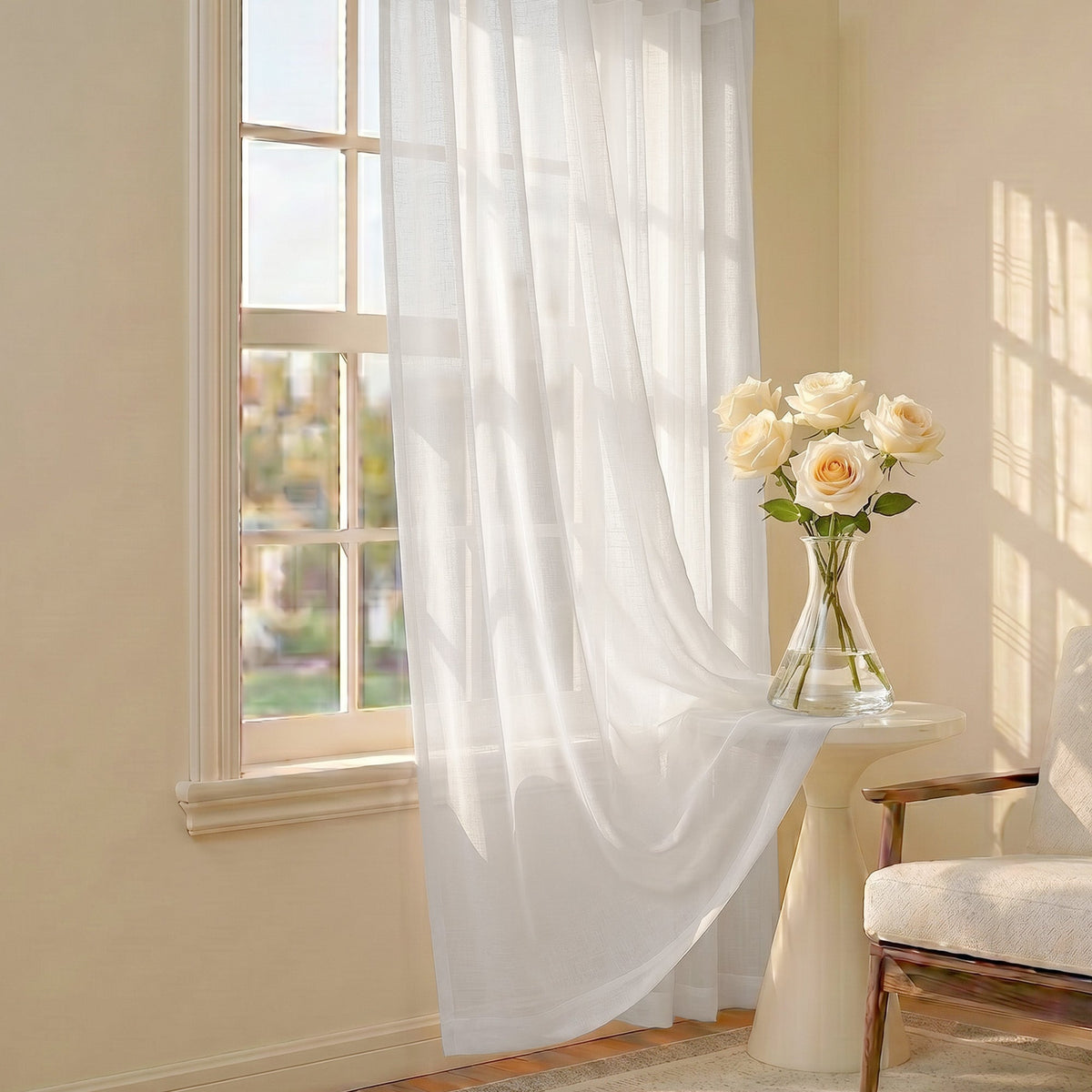 Drapes- Semi-Sheer Curtains (French Style) 2 Panels