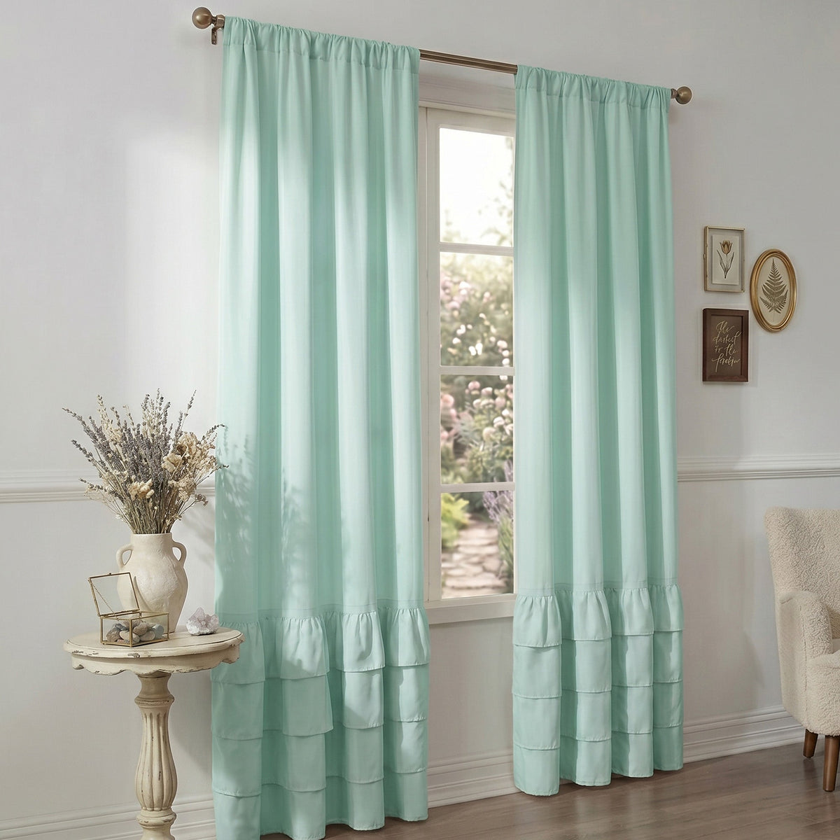 Drapes - Soft Microfiber Fabric Window Drapes 2 Panels (42" W X 84" H)