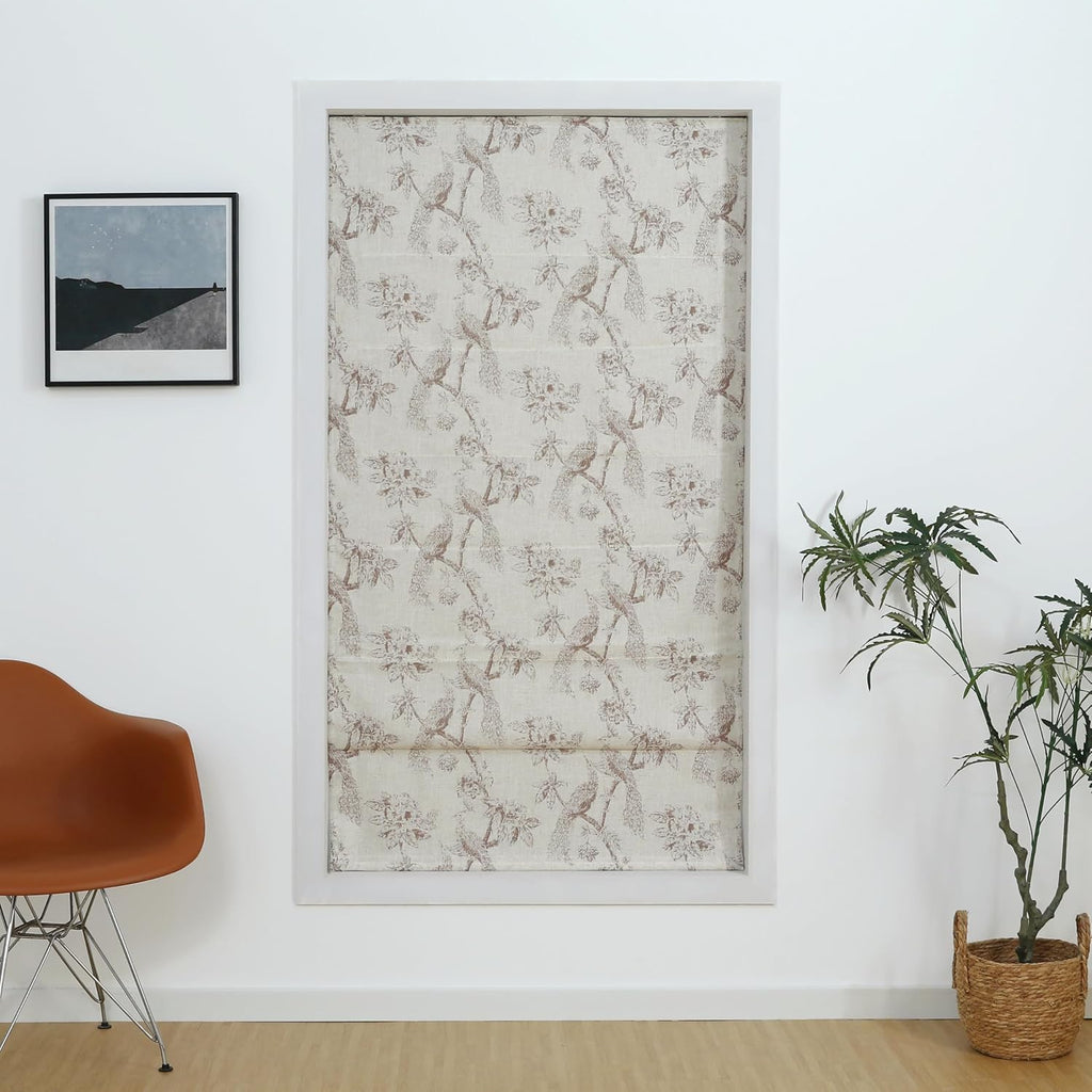 Peacock 100%Blackout Roman Shade Linen Blended