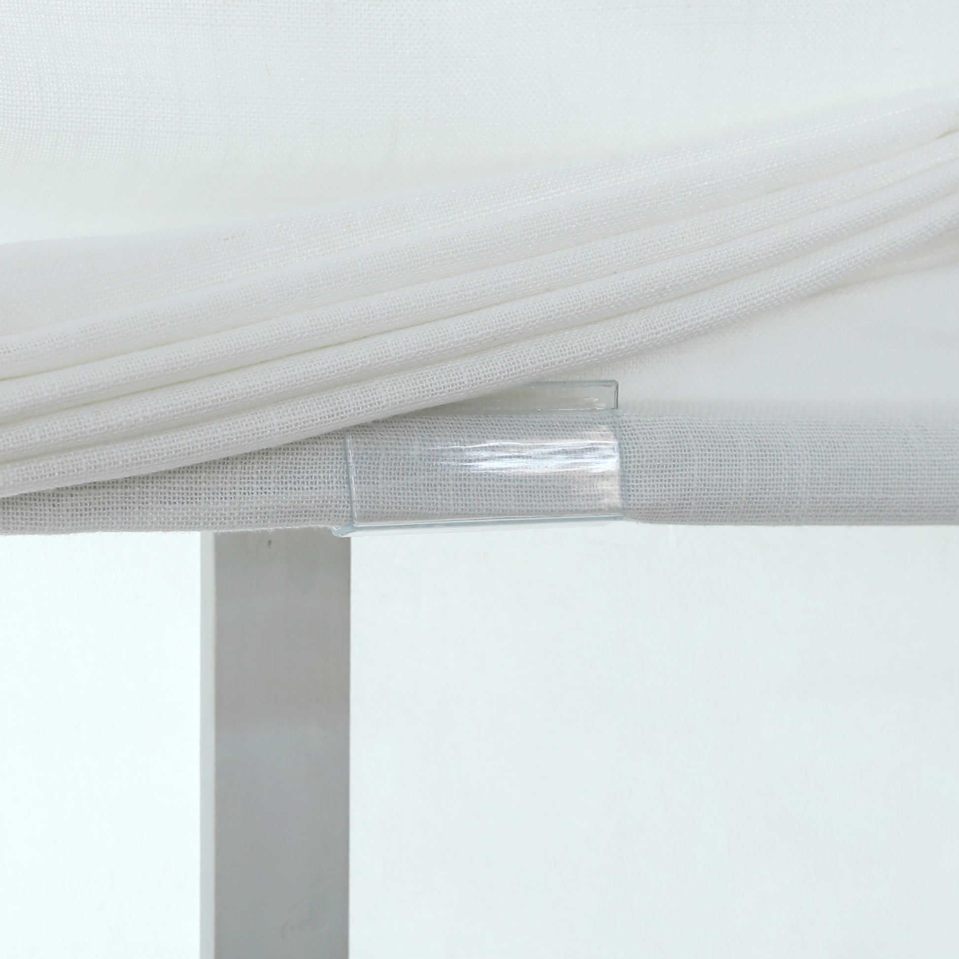 Linen Relaxed Roman Shade with Soft Curve