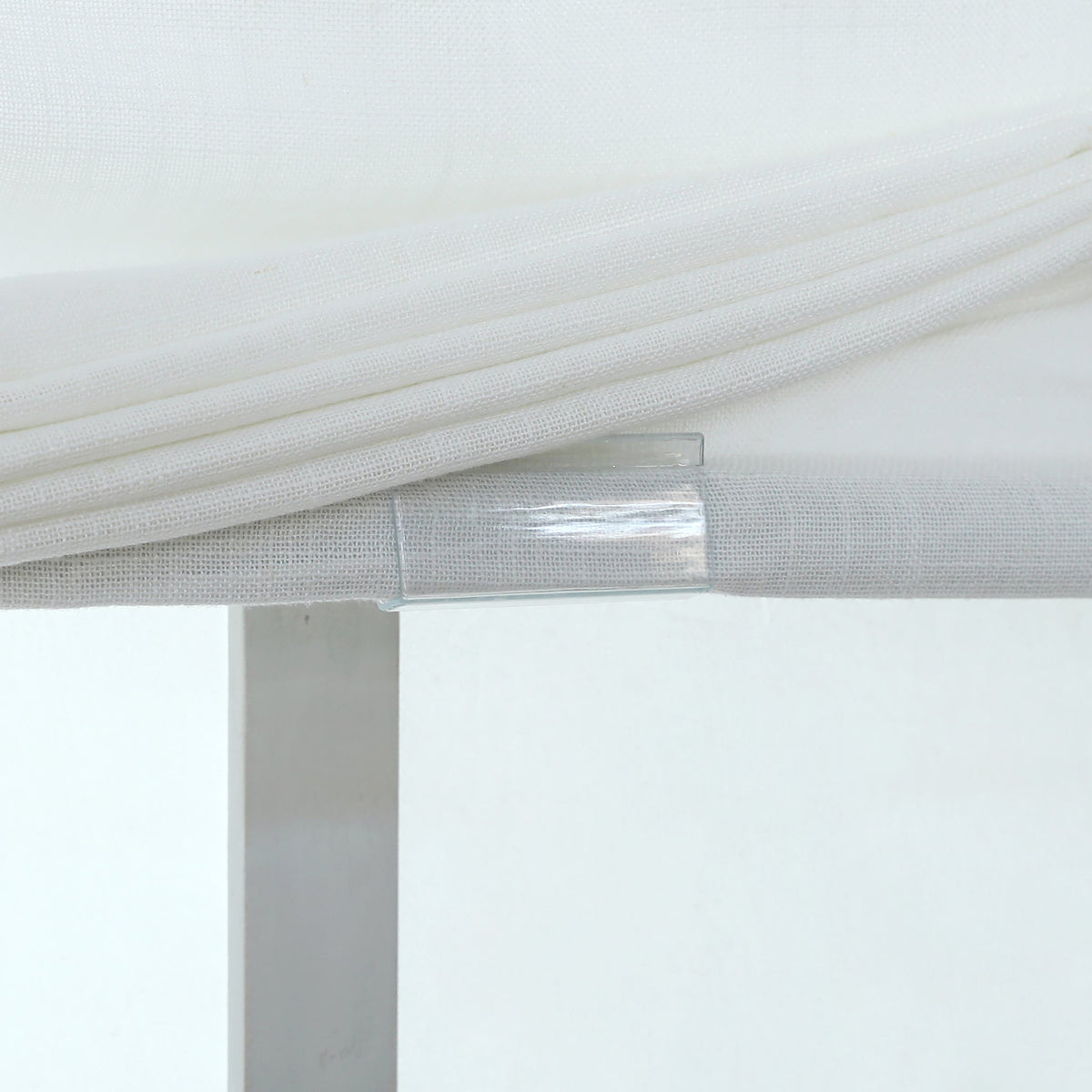Linen Relaxed Roman Shade with Soft Curve