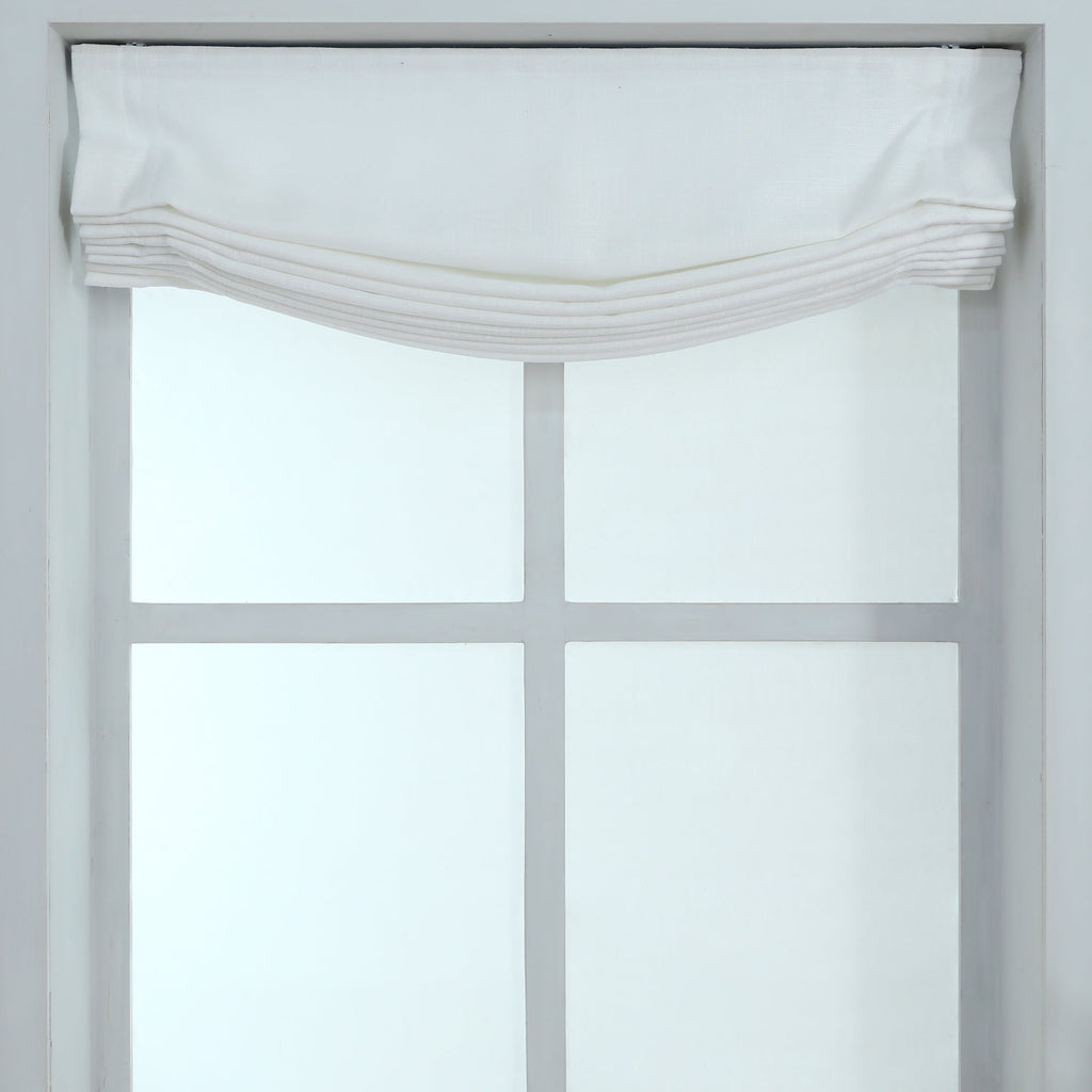 Linen Relaxed Roman Shade with Soft Curve