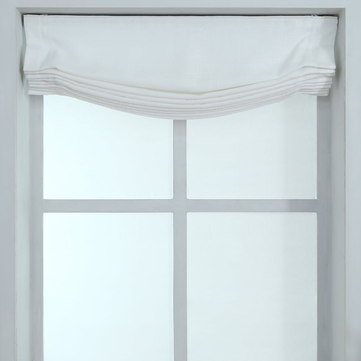 Linen Relaxed Roman Shade with Soft Curve