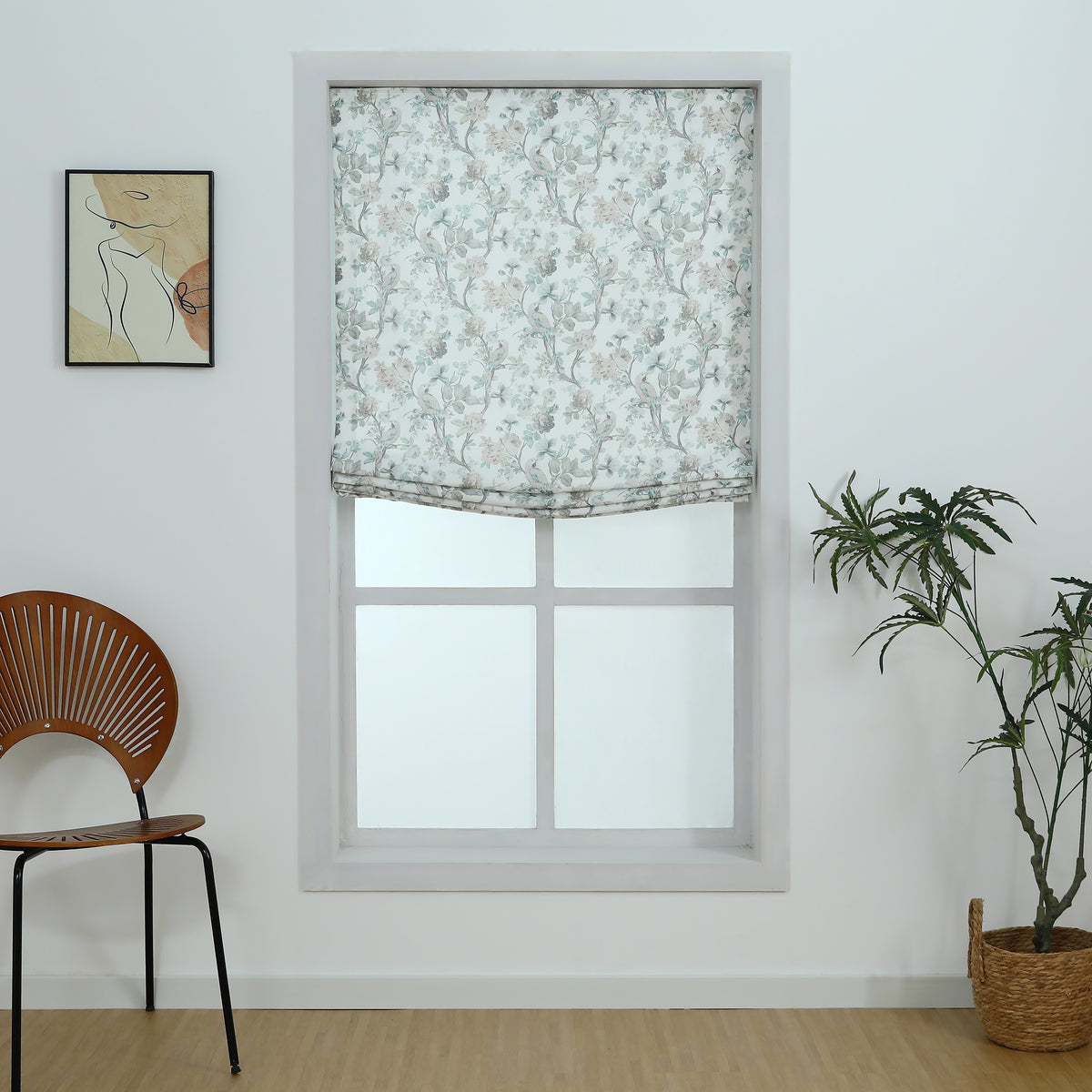 Blossombird Relaxed Roman Shades with Soft Curve