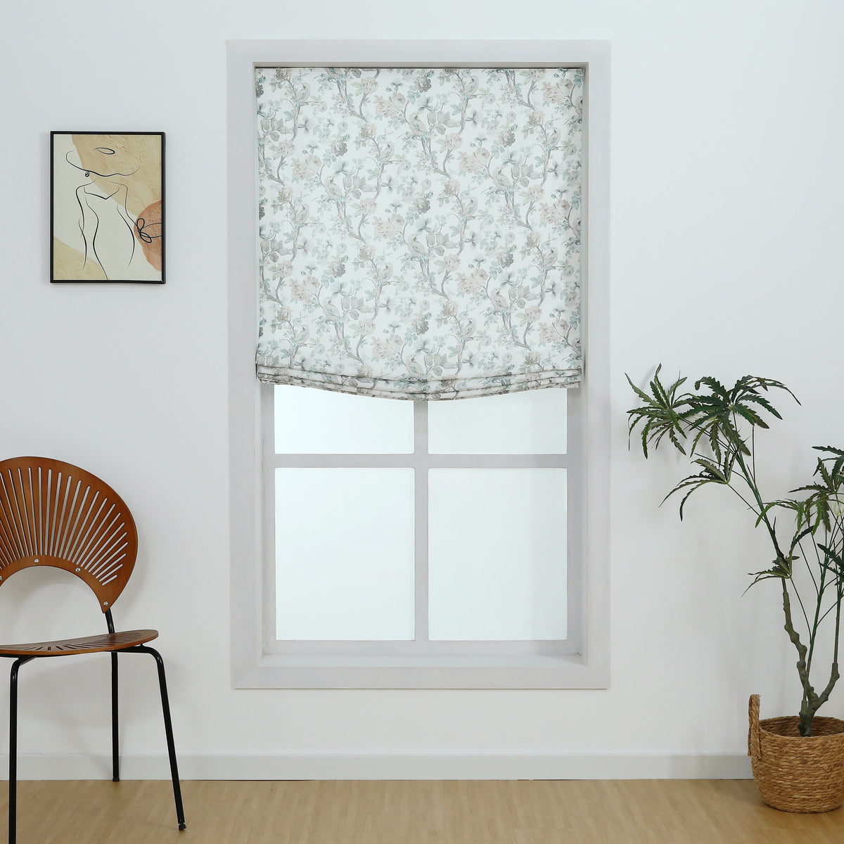 Blossombird Relaxed Roman Shades with Soft Curve, Light Filtering Blinds, Cordless Lift