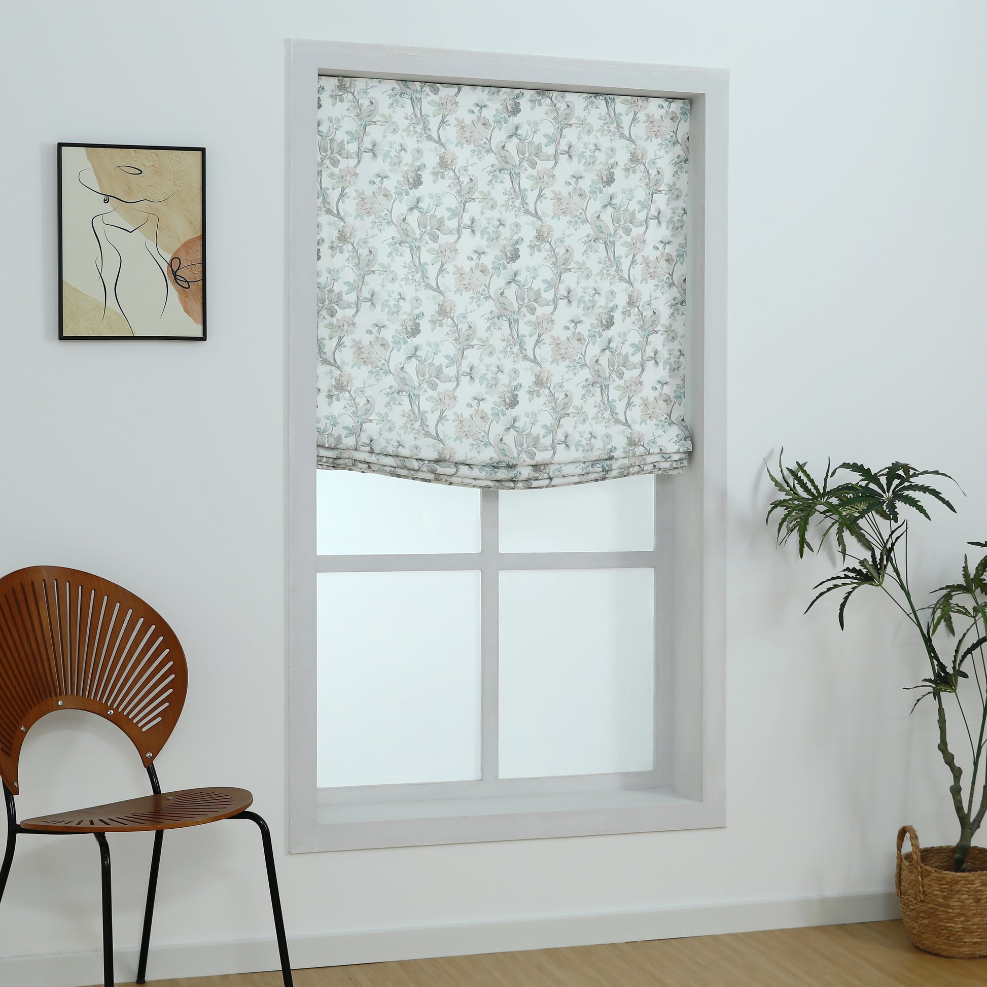 Blossombird Relaxed Roman Shades with Soft Curve