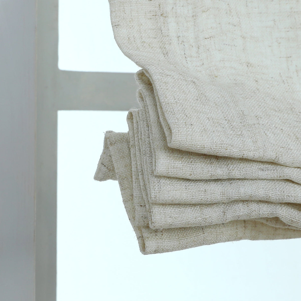 Linen Relaxed Roman Shade with Soft Curve