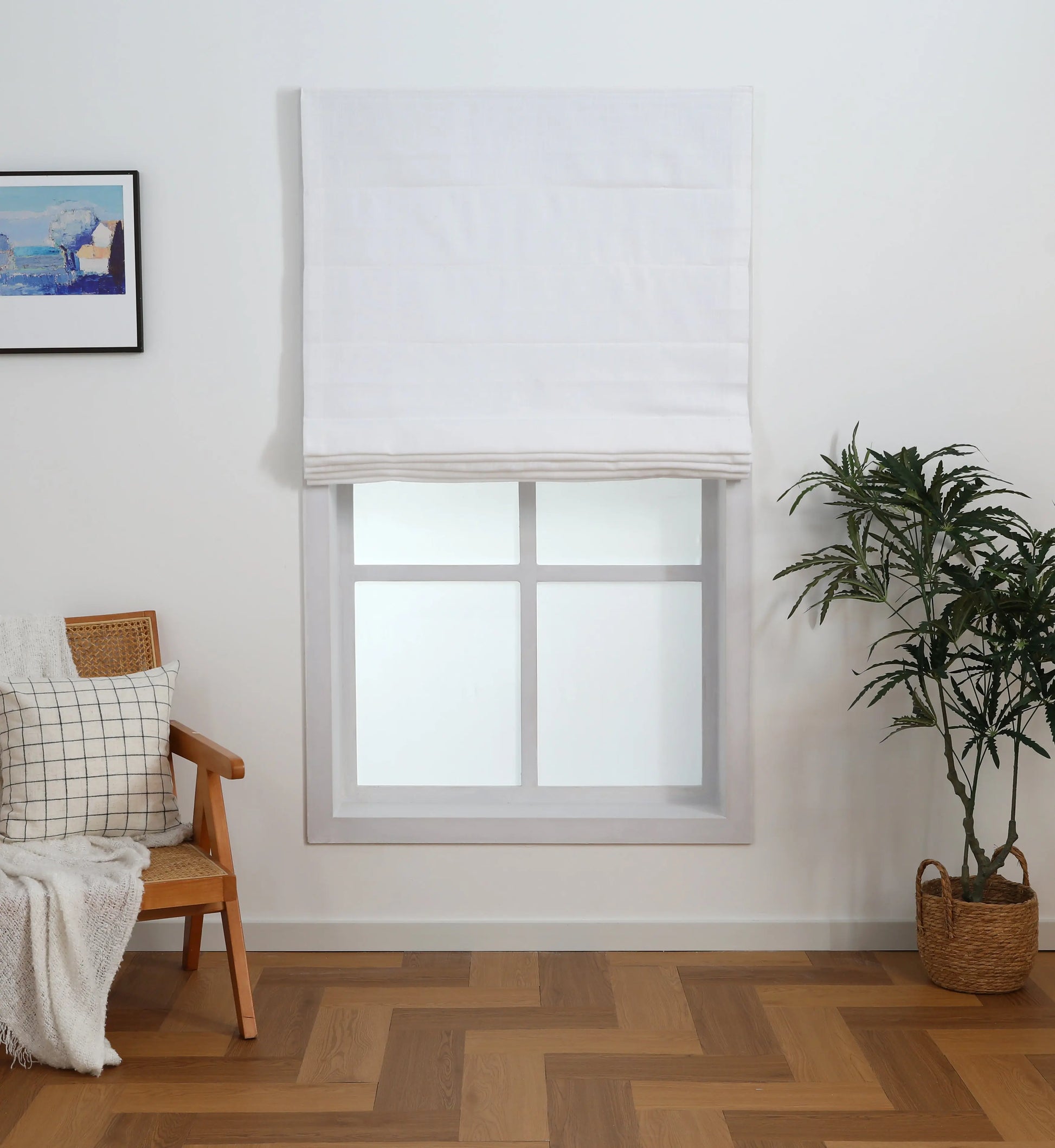 Linen Bliss Cordless Roman Blind North Hills Home