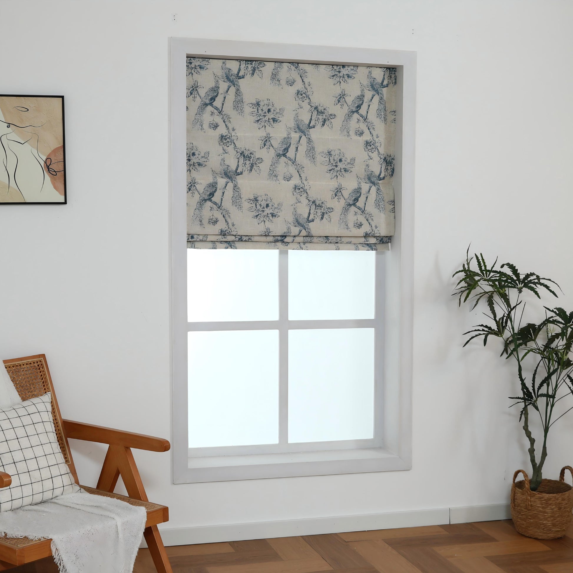 Peacock Cordless Roman Shade