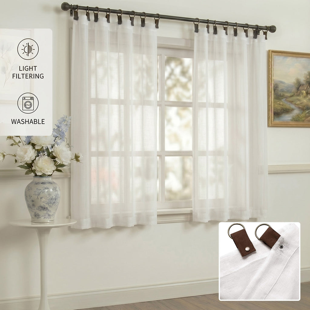 Drapes- Semi-Sheer Curtains (French Style) 2 Panels