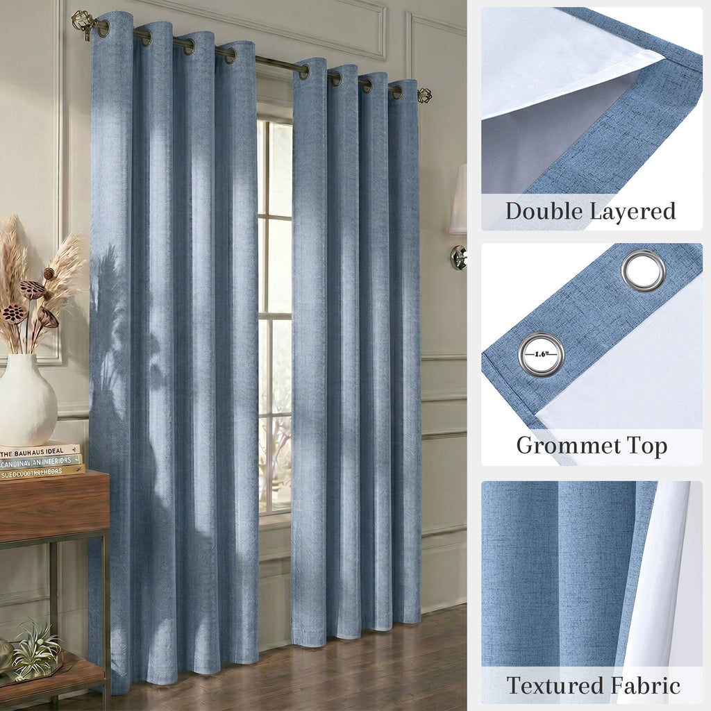 Blackout Curtains - Blackout Fabric with Thermal Lining 2 Panels