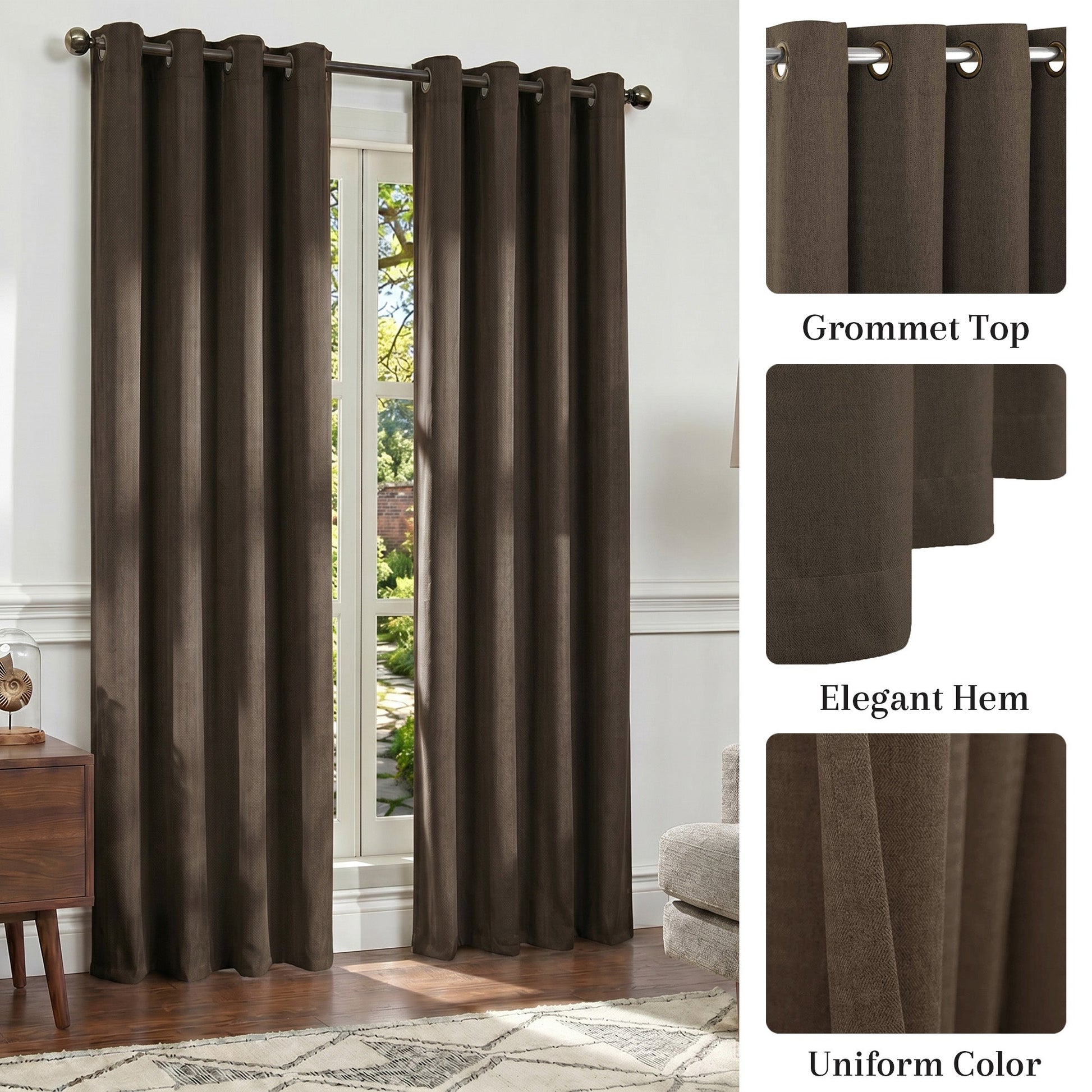 Curtains - Premium Soft Curtain with Cashmere Feel 2 Panels