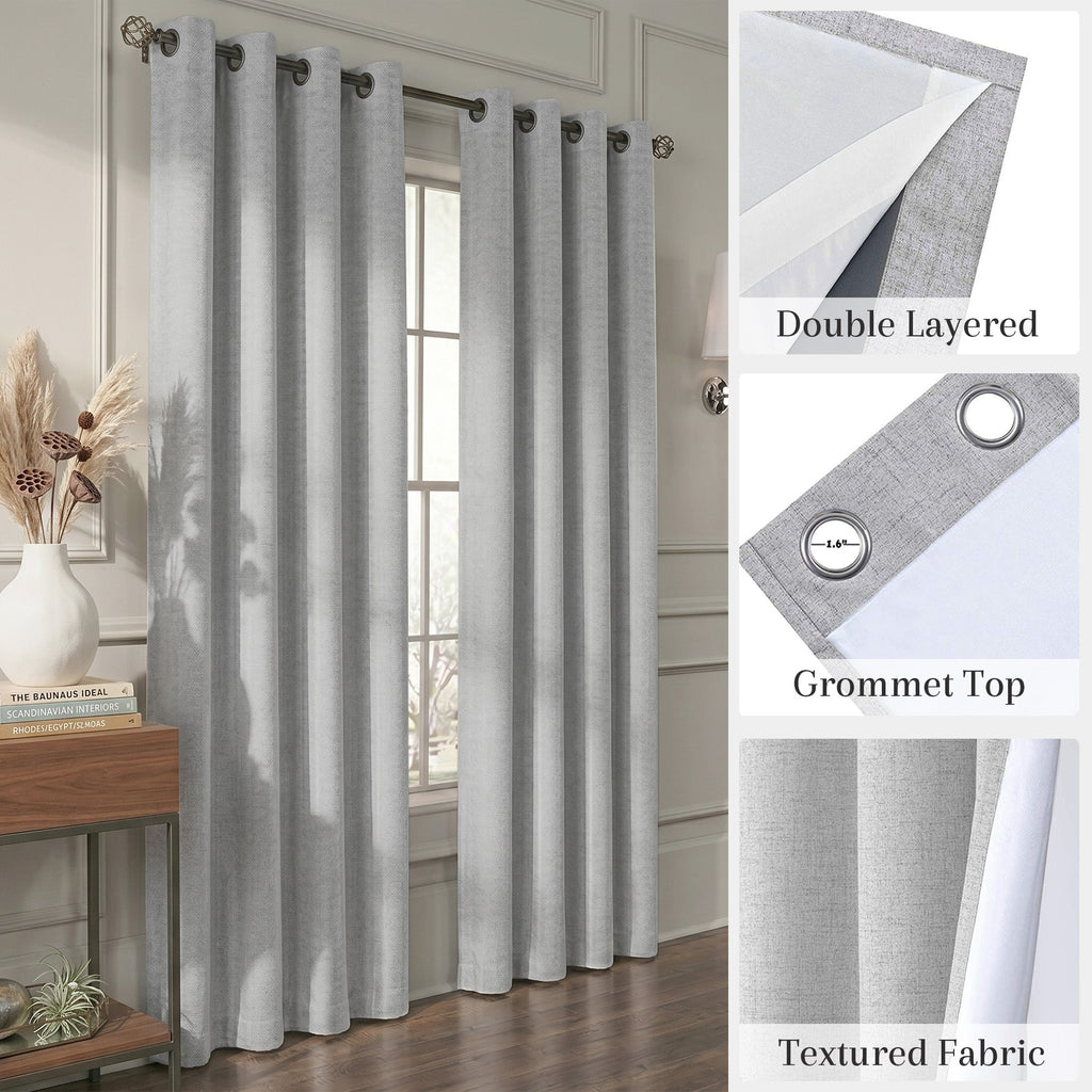 Blackout Curtains - Blackout Fabric with Thermal Lining 2 Panels