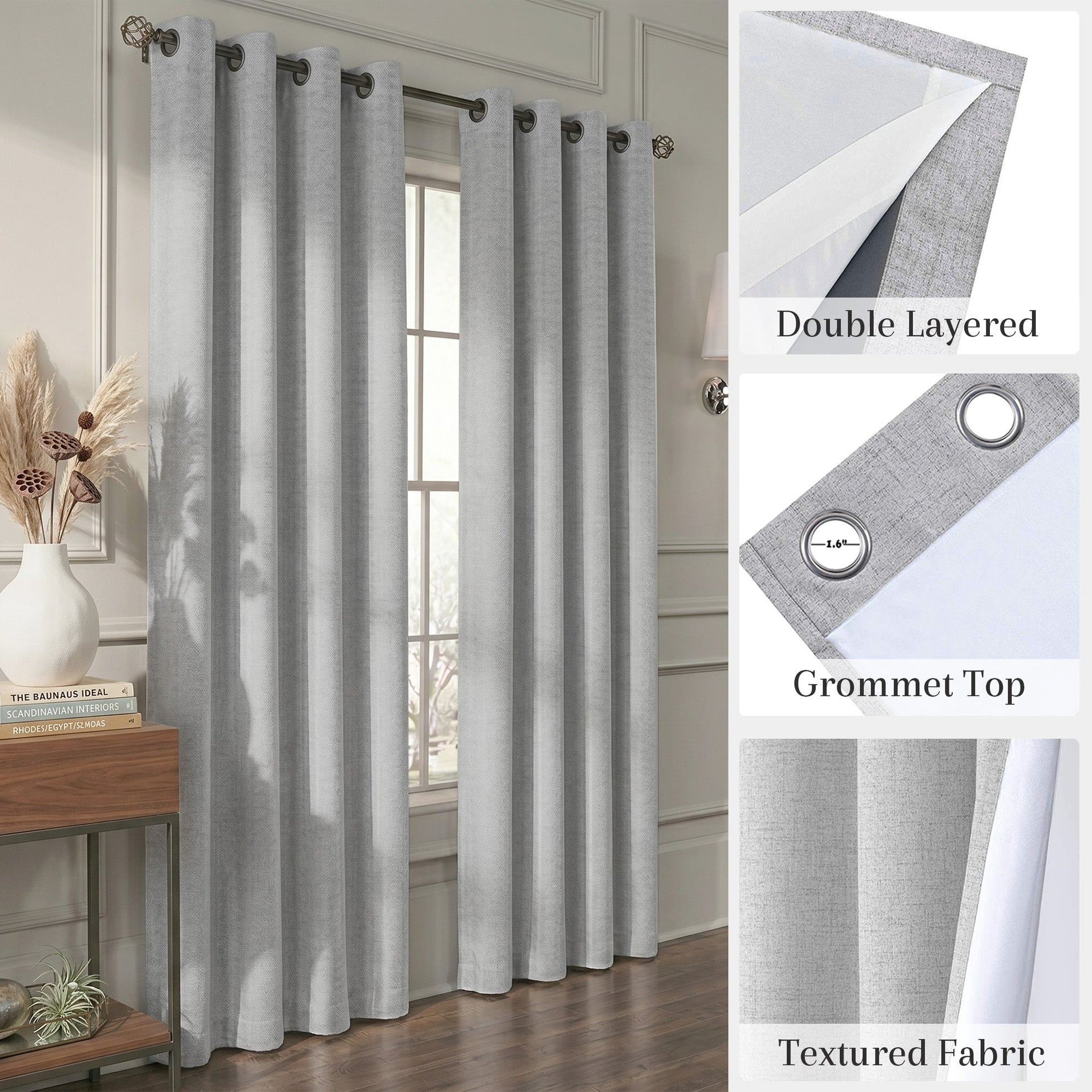 Blackout Curtains - Blackout Fabric with Thermal Lining 2 Panels