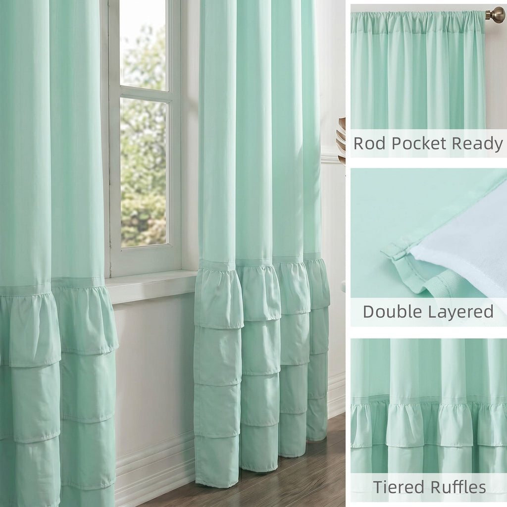 Drapes - Soft Microfiber Fabric Window Drapes 2 Panels (42" W X 84" H)