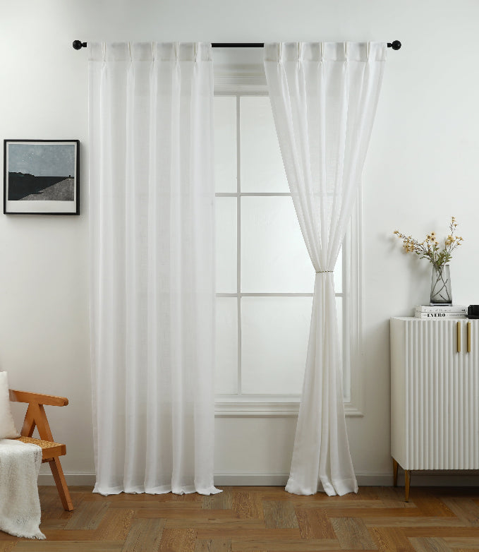 Linen Blend Pinch Pleated Curtain