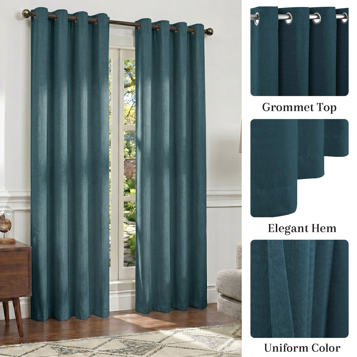 Curtains - Premium Soft Curtain with Cashmere Feel 2 Panels