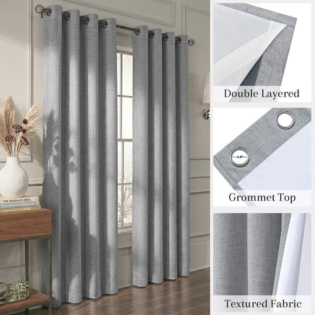 Blackout Curtains - Blackout Fabric with Thermal Lining 2 Panels