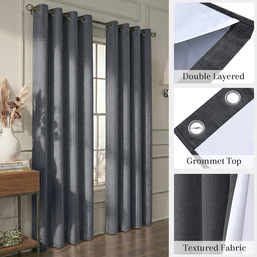 Blackout Curtains - Blackout Fabric with Thermal Lining 2 Panels