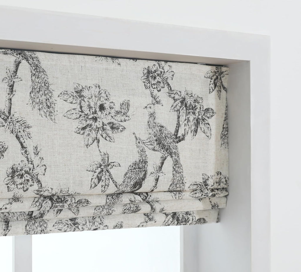 Peacock 100%Blackout Roman Shade Linen Blended
