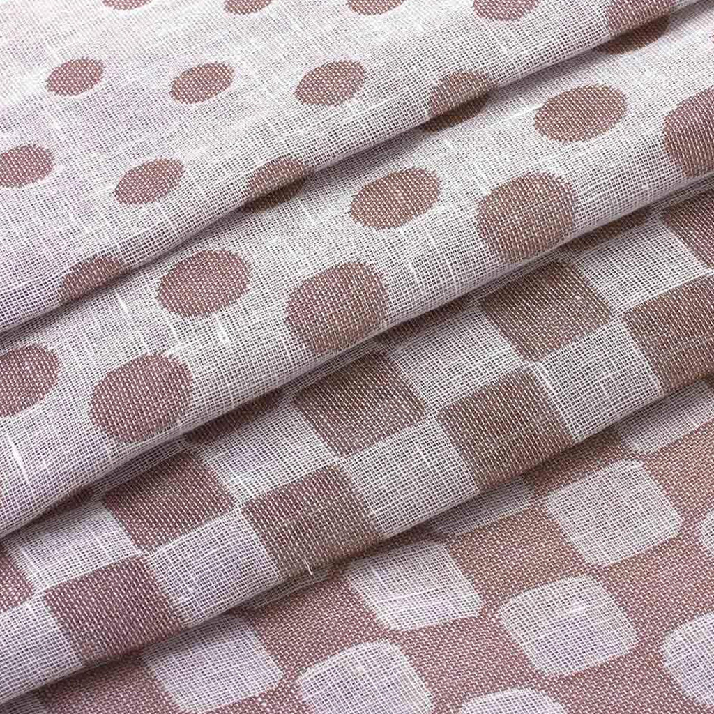 Semi-Sheer Burlap Style Curtains with Graduated Pattern (Linen) 2 Panels