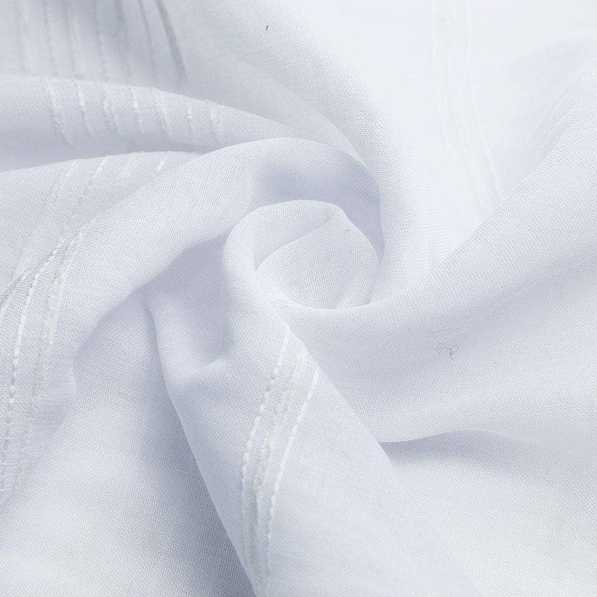 Chenille Stripe Textured Sheer Voile Curtains with Grommet Top 2 Panels