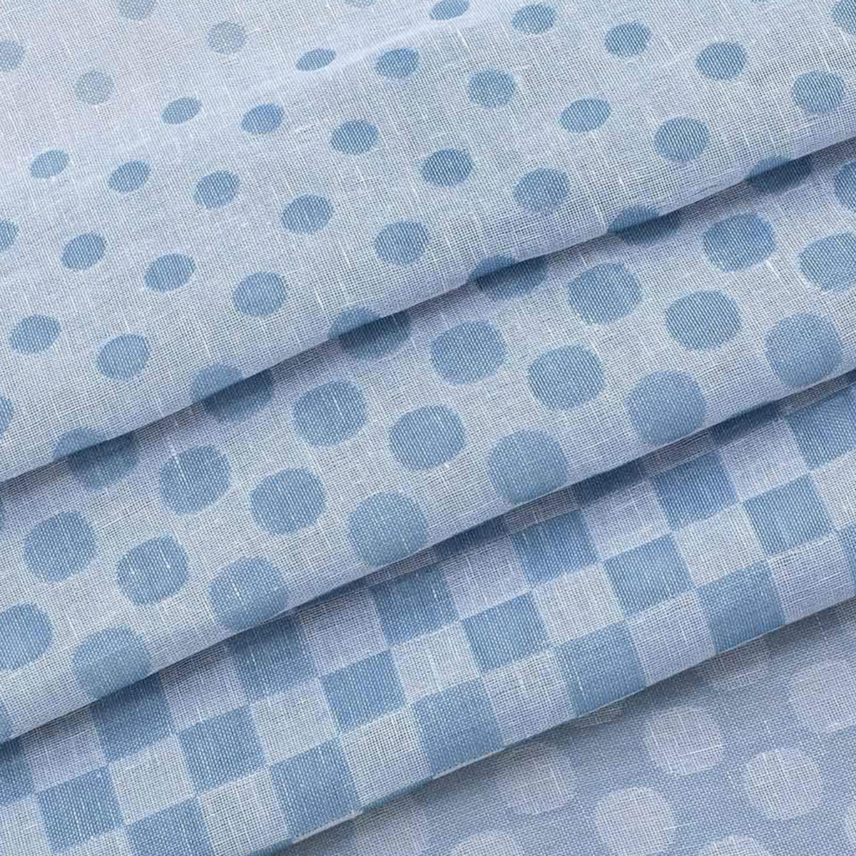 Semi-Sheer Burlap Style Curtains with Graduated Pattern (Linen) 2 Panels