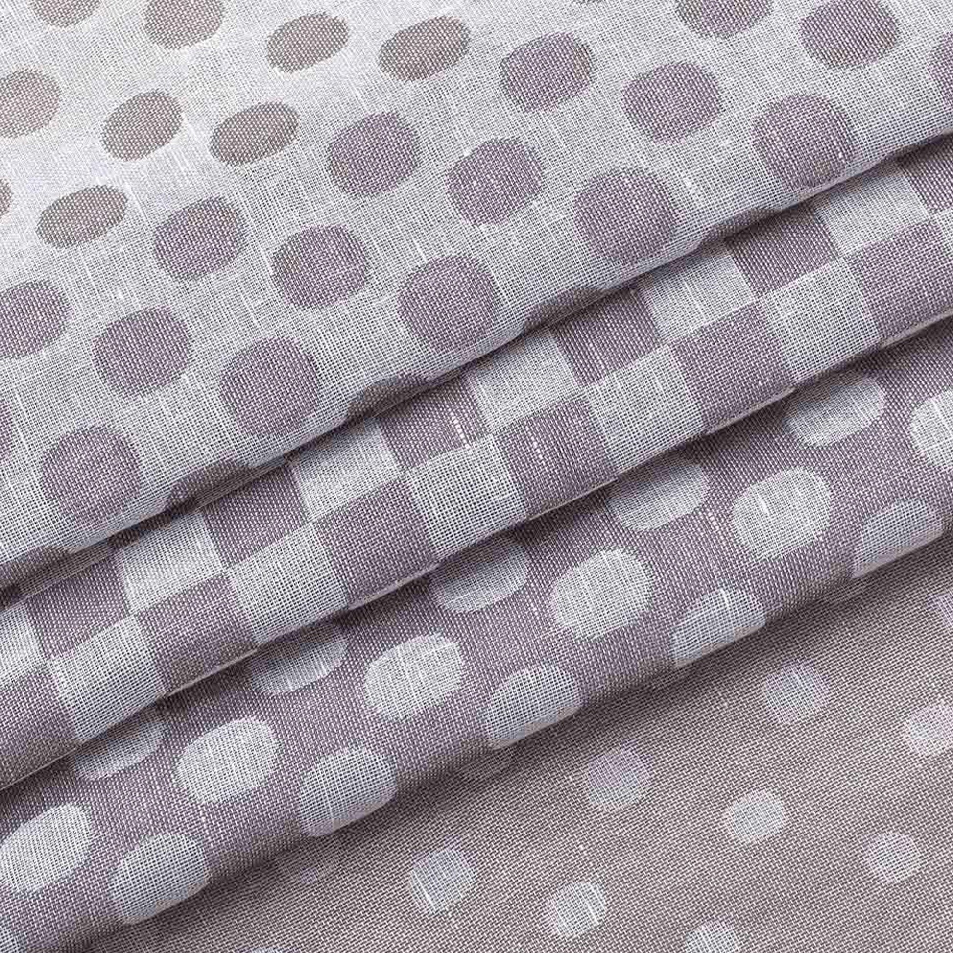 Semi-Sheer Burlap Style Curtains with Graduated Pattern (Linen) 2 Panels