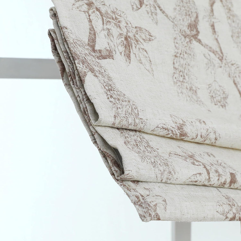 Peacock 100%Blackout Roman Shade Linen Blended