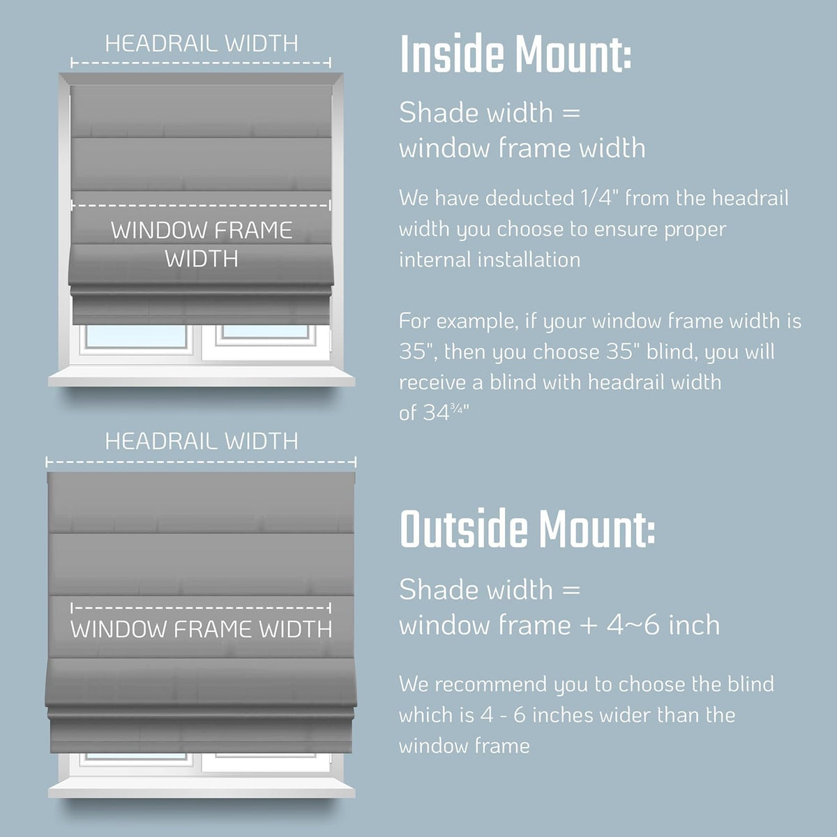 Roman Shades - Monet Dual Layered Blackout and Light Filtering with Woven Fabric