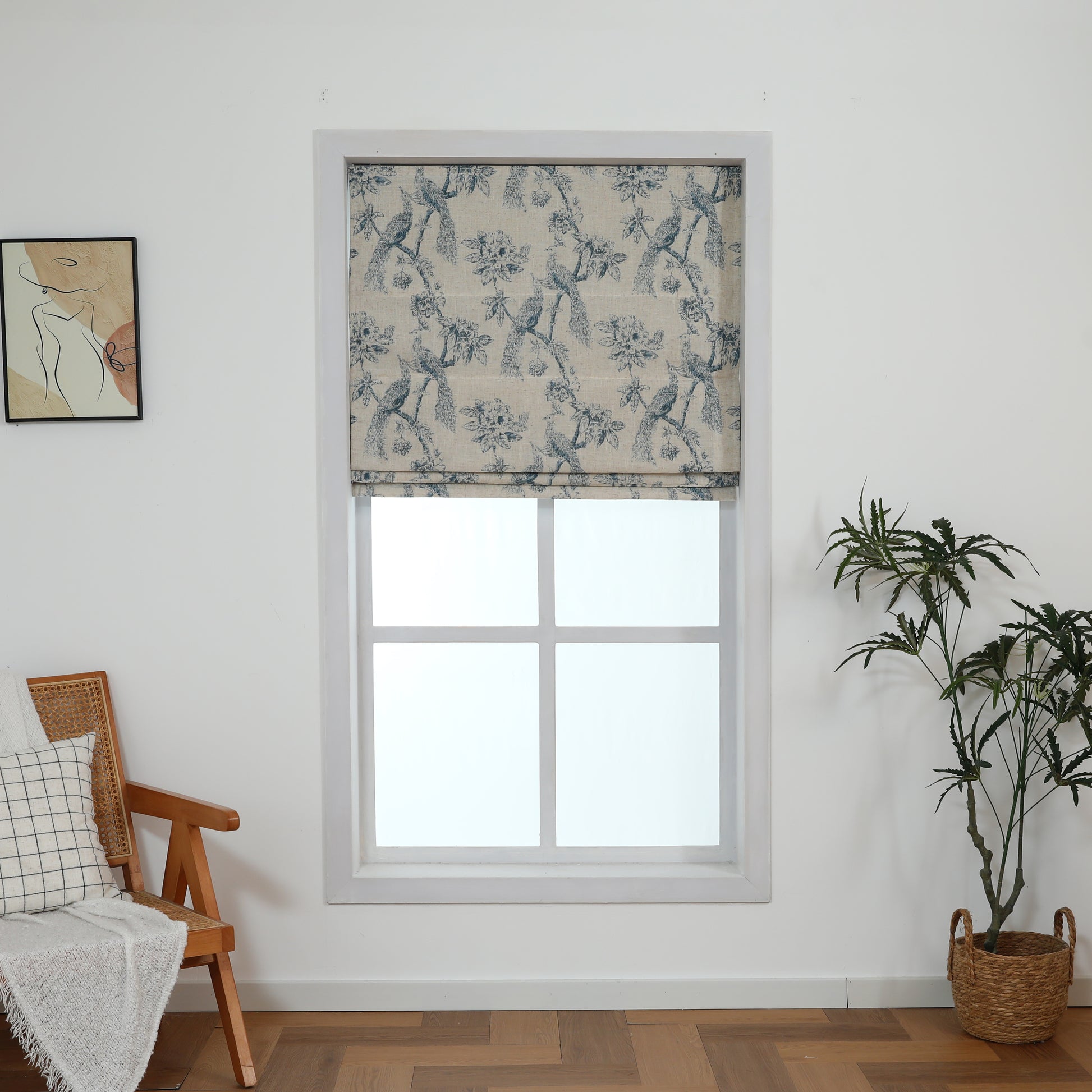 Peacock Cordless Roman Shade