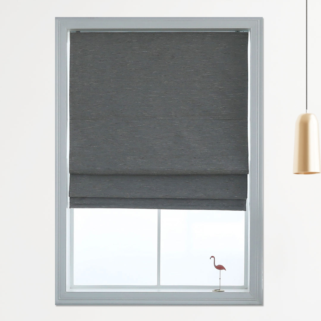 Belmar Washable Cordless Roman Shades,Double Tone Color Jacquard Textured Woven