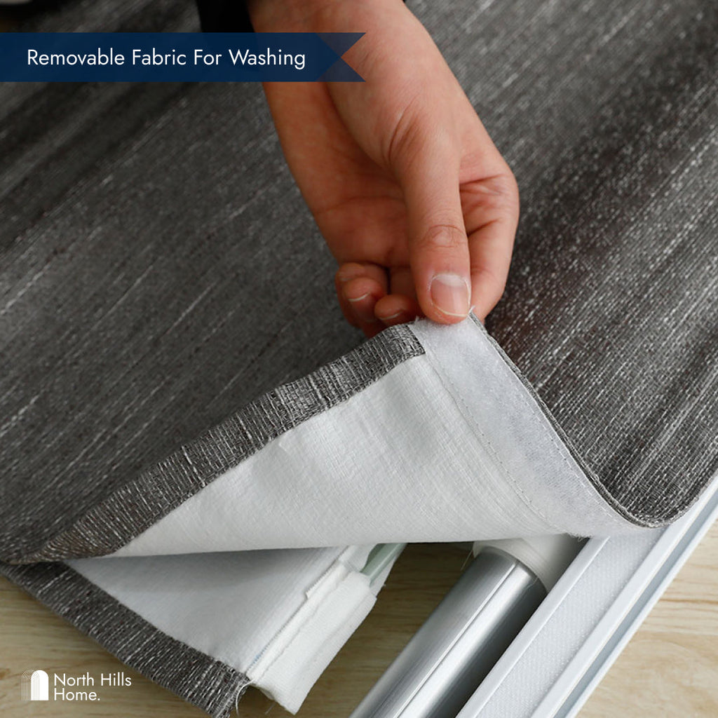 Belmar Washable Cordless Roman Shades,Double Tone Color Jacquard Textured Woven