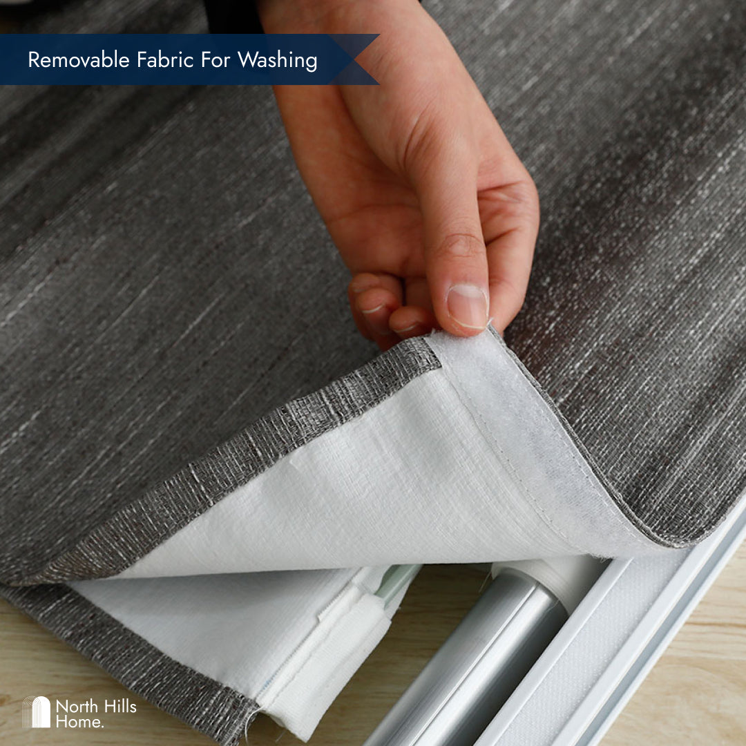 Belmar Washable Cordless Roman Shades,Double Tone Color Jacquard Textured Woven