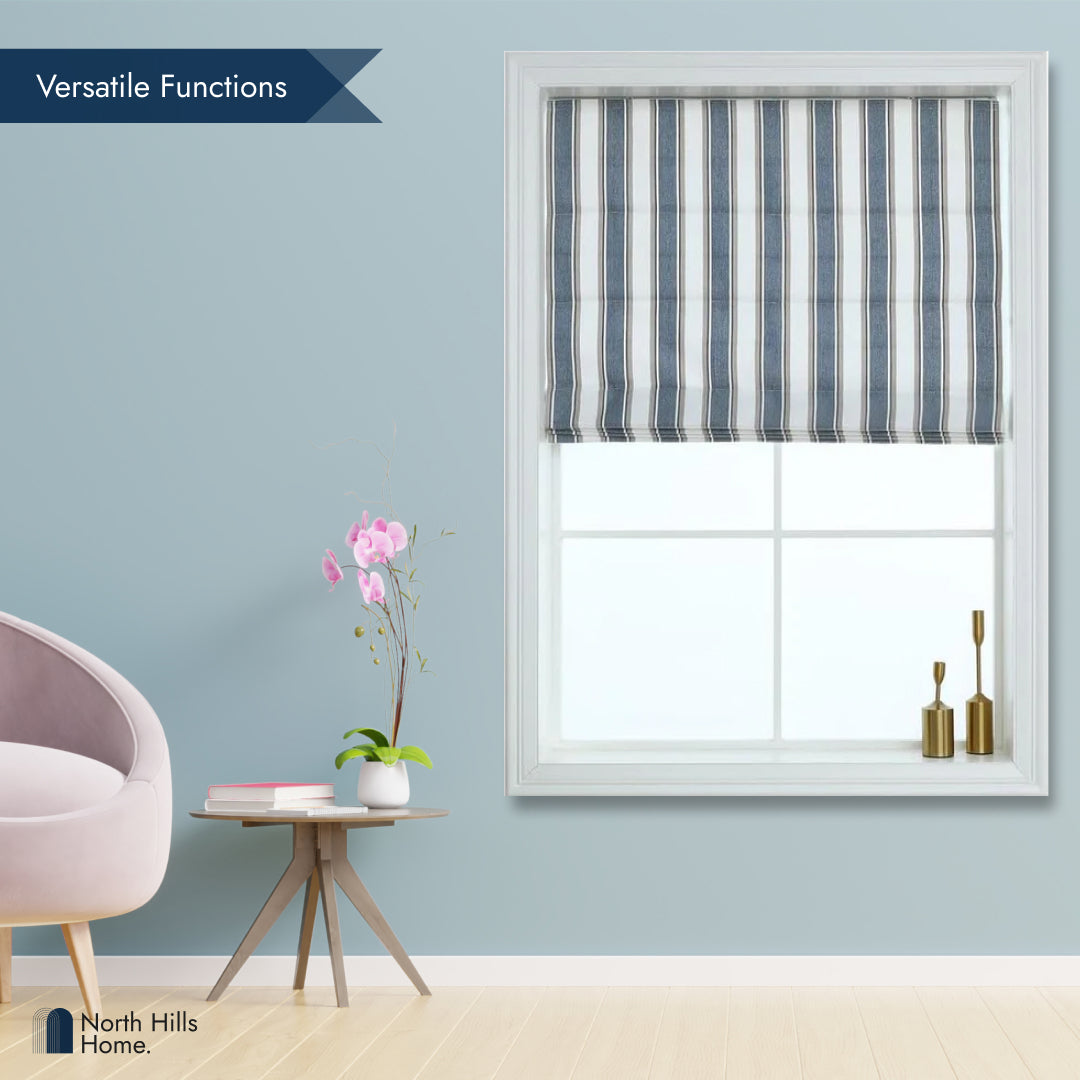 Polyester Brayton 100% Blackout Stripe Roman shade