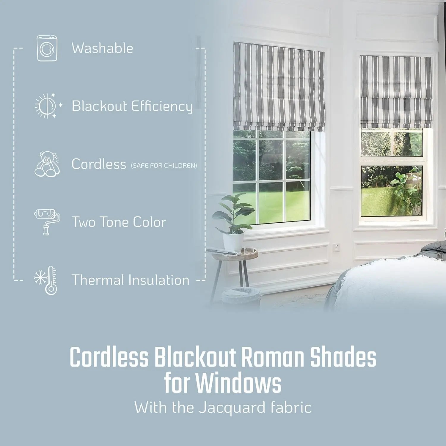 Brighton Cordless Roman Shade Shadisfy