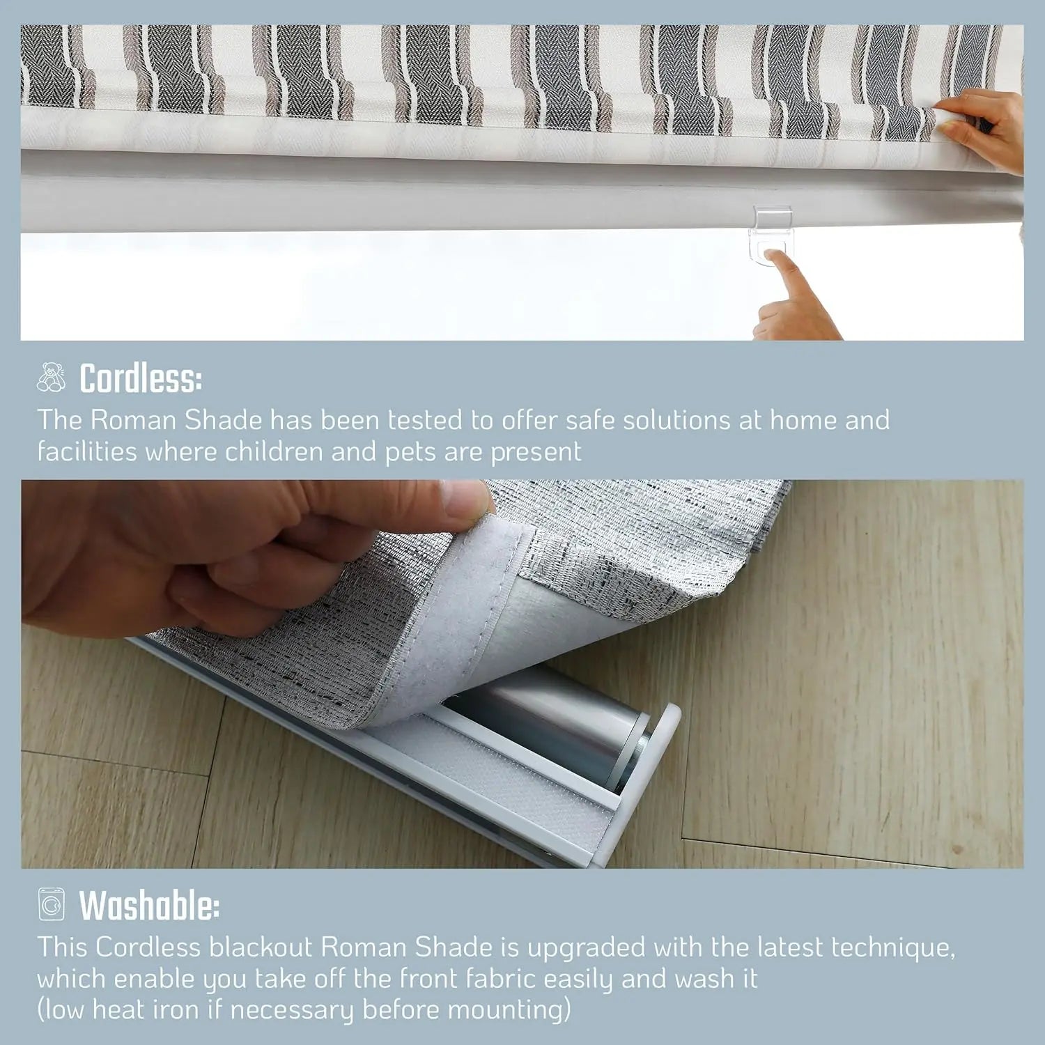 Brighton Cordless Roman Shade Shadisfy