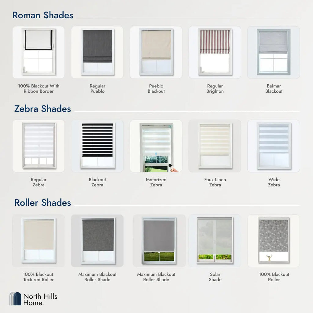 Zebra Blinds - Cordless Roller Blinds - Gray North Hills Home