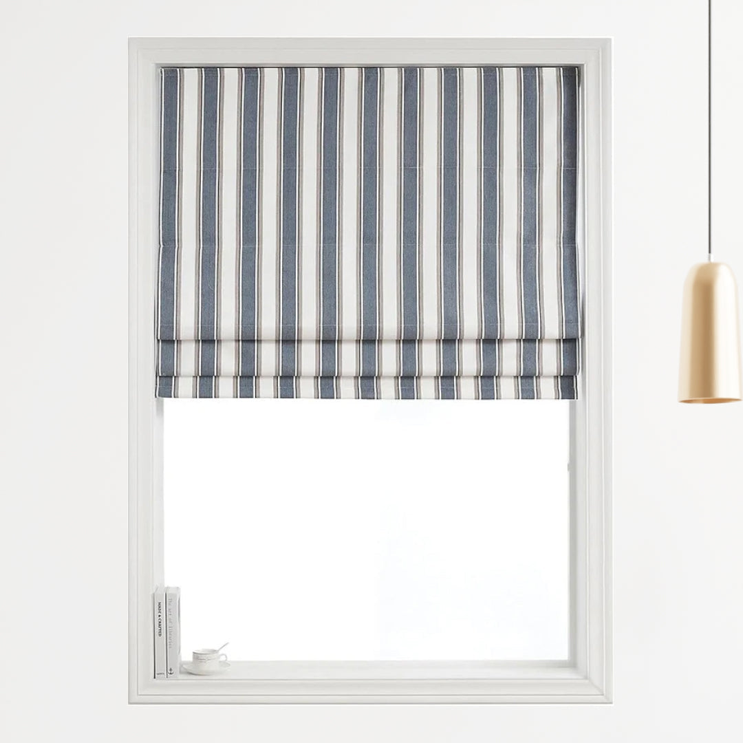Polyester Brayton 100% Blackout Stripe Roman shade