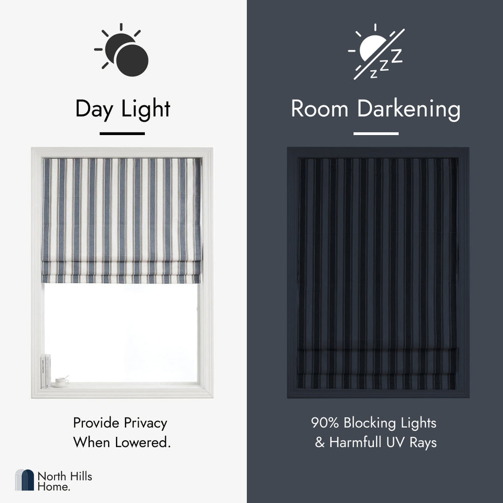 Polyester Brayton 100% Blackout Stripe Roman shade
