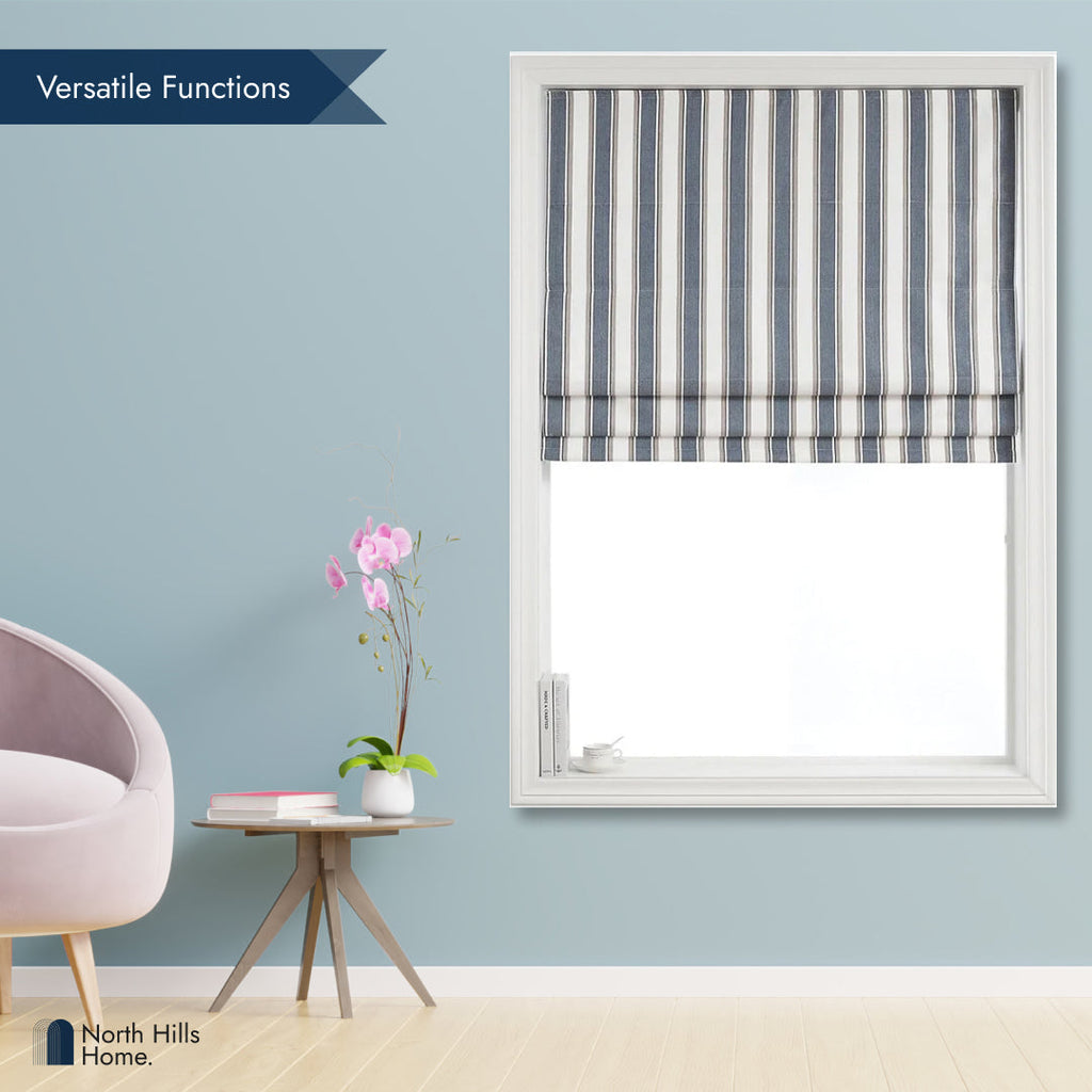 Polyester Brayton 100% Blackout Stripe Roman shade