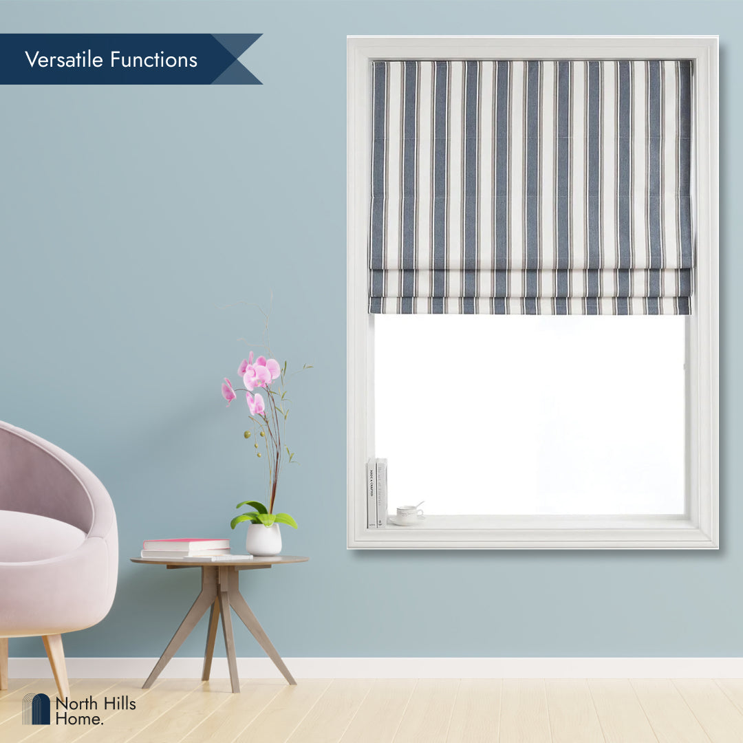 Polyester Brayton 100% Blackout Stripe Roman shade