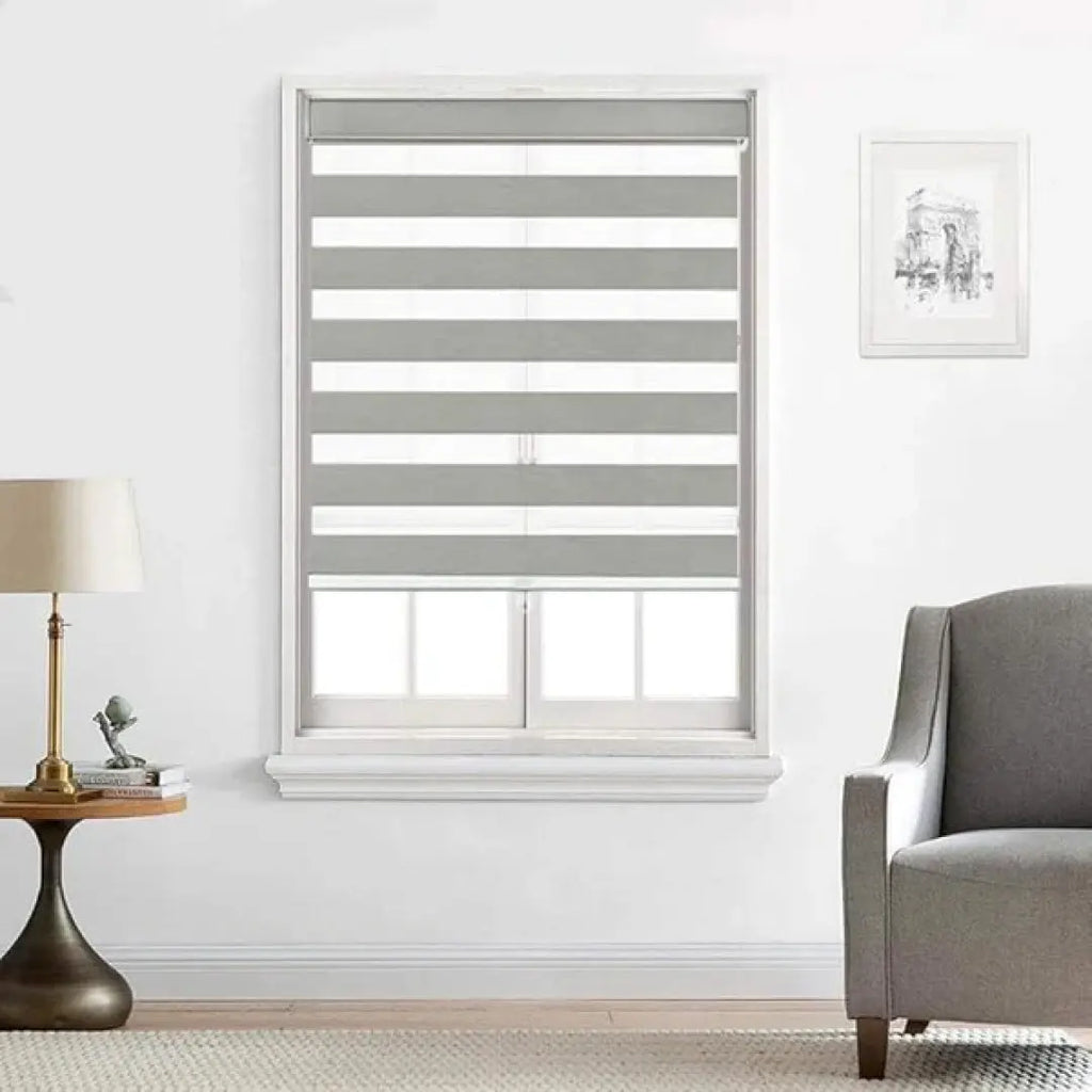 Zebra Blinds - Cordless Roller Blinds - Gray North Hills Home